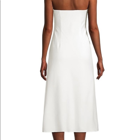 Aidan Mattox Halter Neck Cocktail Midi Dress in Ivory - Picture 5 of 9